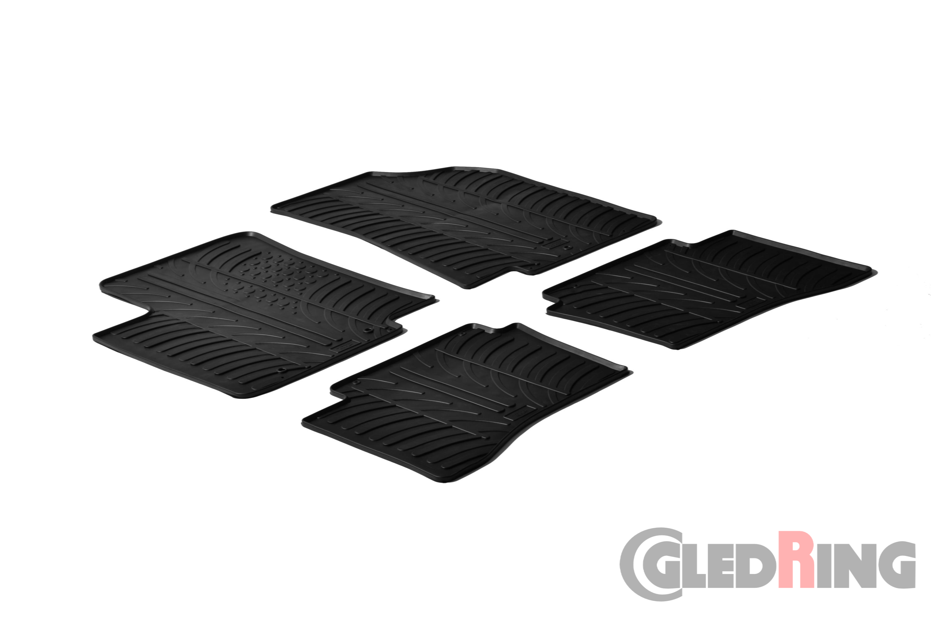 Original Gledring Passform Fußmatten Gummimatten 4 Tlg. Loch Fix. - KIA Rio 2011-12.2016